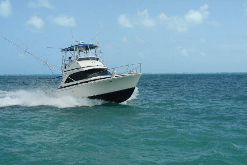 Fish’s sportfishing boat underway in Cancun