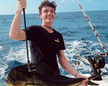 Mahi mahi caught on a fishing charter in Cancun