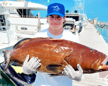Grouper caught on a fishing charter in Cancun