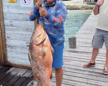 Snapper caught on a fishing charter in Cancun