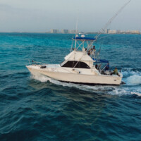 Private fishing charter boat in Cancun