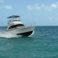 Fish’s 35-foot sportfishing boat underway in Cancun