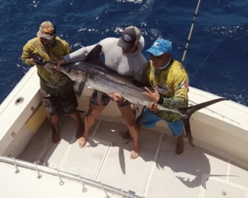 Billfish catch on a private fishing charter in Cancún